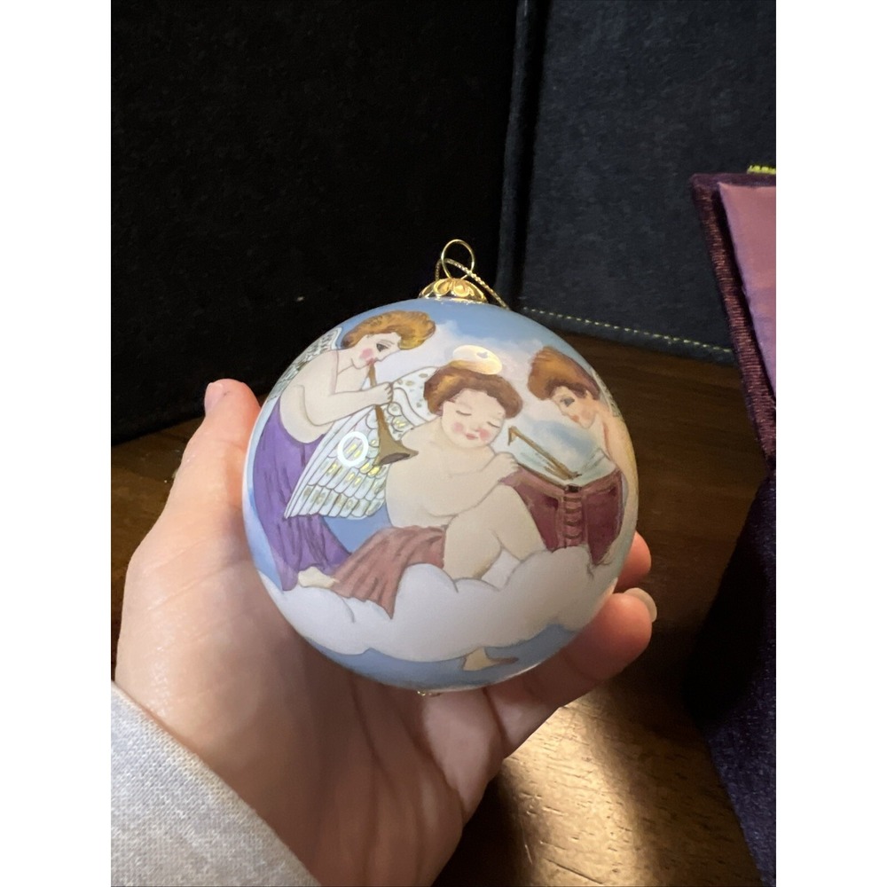 2002‎ PIER 1 Li Bien HARK THE HERALD ANGELS SING Glass Ball Ornament w/ Box H99